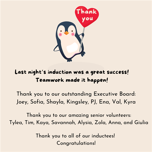 Induction Thank You